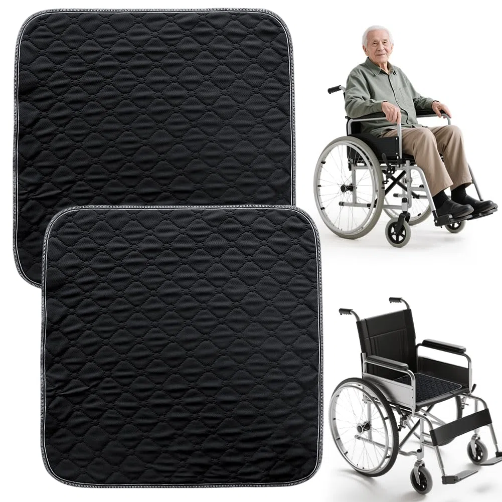 Lot de 2 coussins de chaise lavables pour incontinence - Lavables - 50 x 50 cm - Réutilisables - Pour fauteuil roulant, siège auto, canapé
