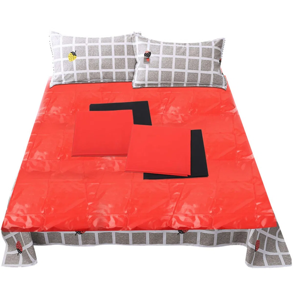 Draps de Lit Imperméables PVC Draps de Lit de Sexe Adulte Sexy Housse de Hypoallergénique Roi Draps de Lit 220X2 Cm Noir