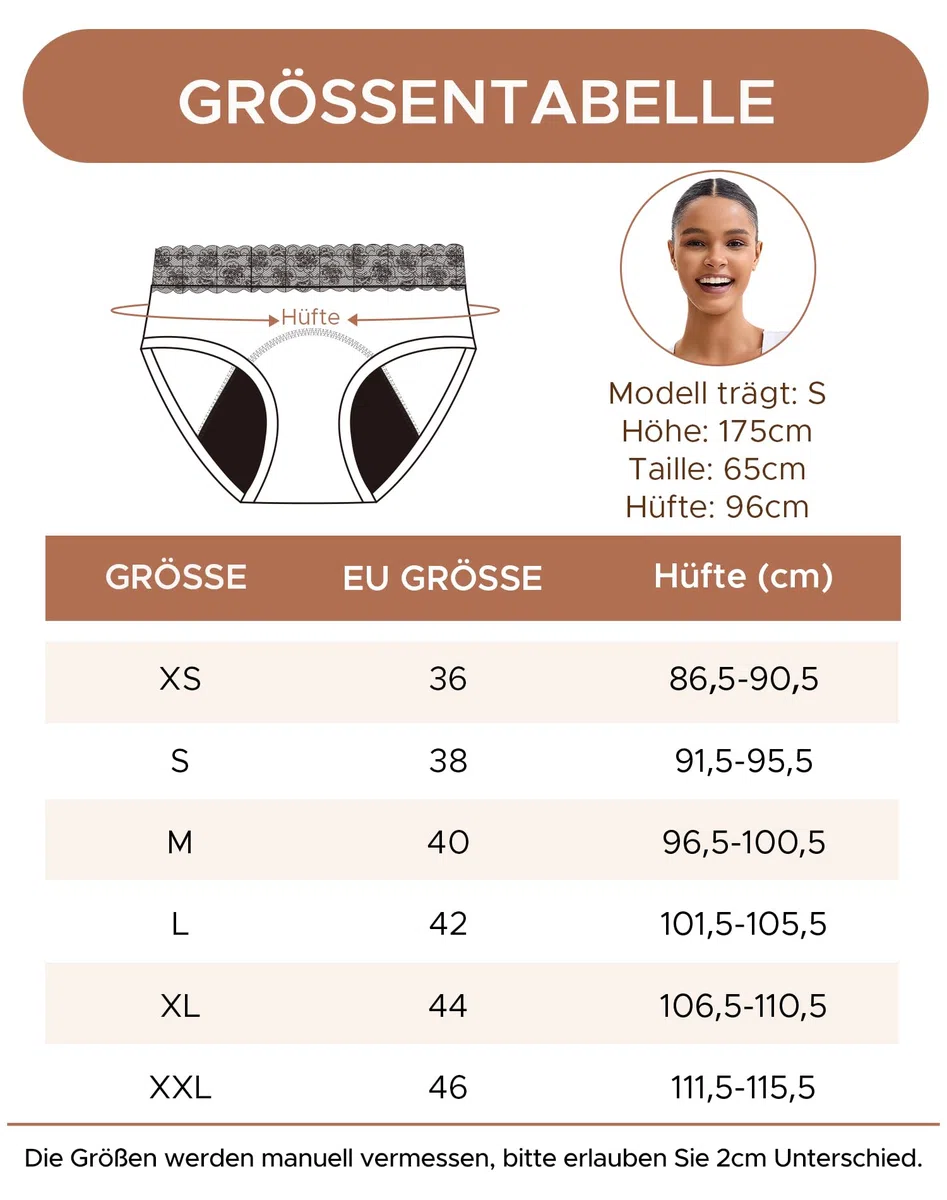 INNERSY Culotte Menstruelle Coton Dentelle Flux Léger Slip de Règle Lavable Taille Midi Lot de 3