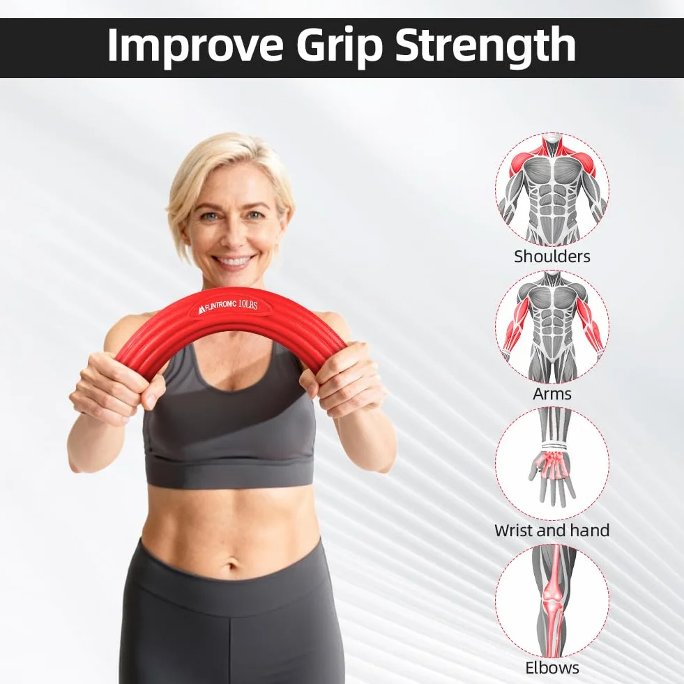 Flintronic Flex Therapy Barre de Résistance, Barres Flex Therapy, Barre de Résistance de Torsion et de Flexion, Antidérapante, pour Coudes, Poignets, Bras, Soulage la Douleur des Tendinites