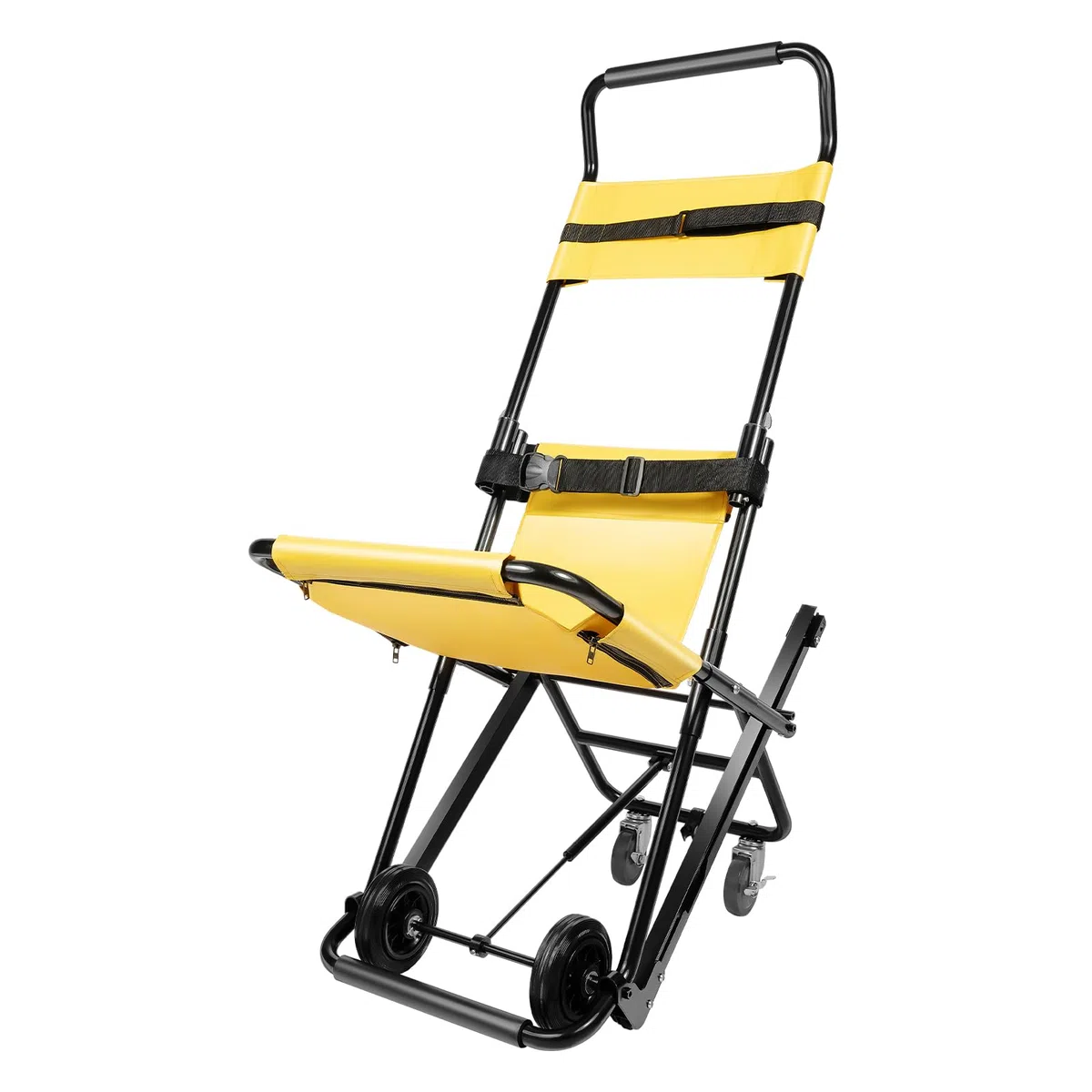 Chaise d'escalier pliable pour personnes âgées - Avec ceintures de sécurité - Pliable et léger - Châssis - Charge maximale : 159 kg - Pour adultes - Transport manuel - Chaise d'escalier (jaune)