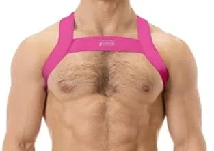 Bretelles réglables en nylon pour homme - Harnais de poitrine pour costume et style urbain (0,8 cm de largeur, noir/blanc/rose) - Taille unique pour 90-120 cm