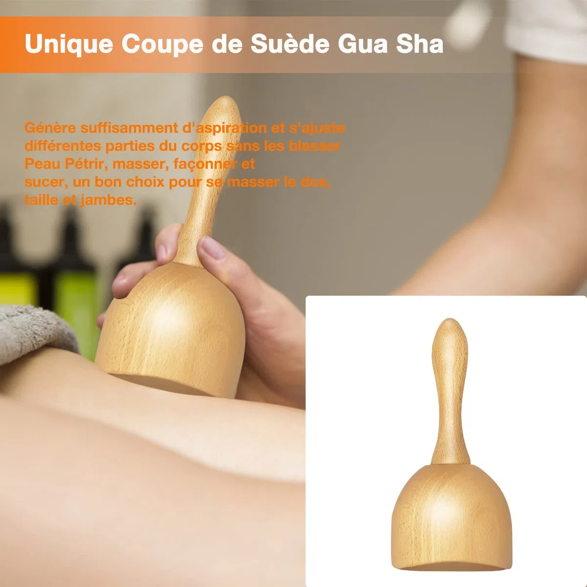 Maderotherapie Set d'outils de Massage Bois Coupes de Massage et Champignon de Massage, Masseur Cellulite, Drainage Lymphatique,Masseur Anti Cellulite