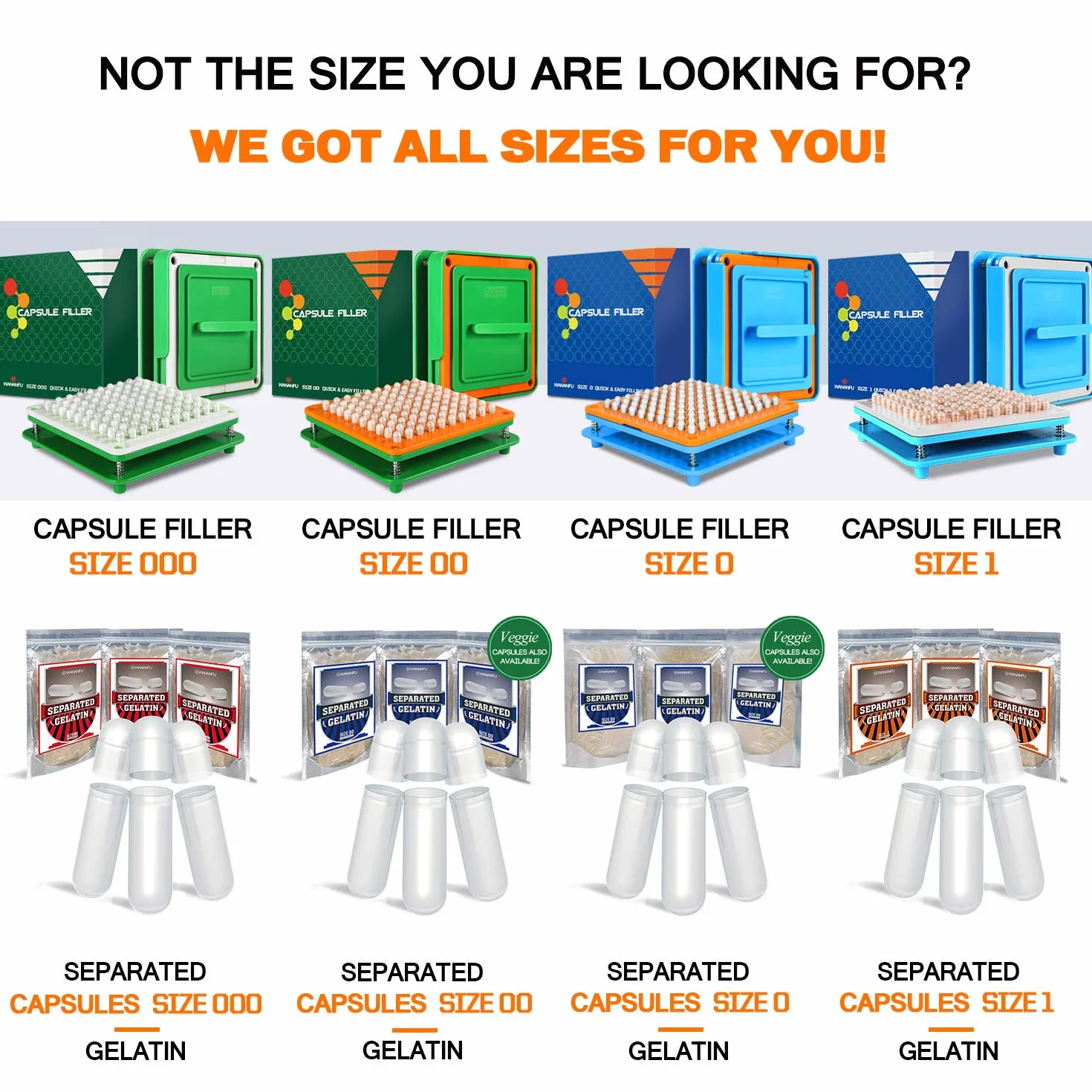 WANANFU Machine de remplissage de capsules de taille 000, 100 trous, utiliser avec des capsules vides de gélatine ou végétariennes taille 000