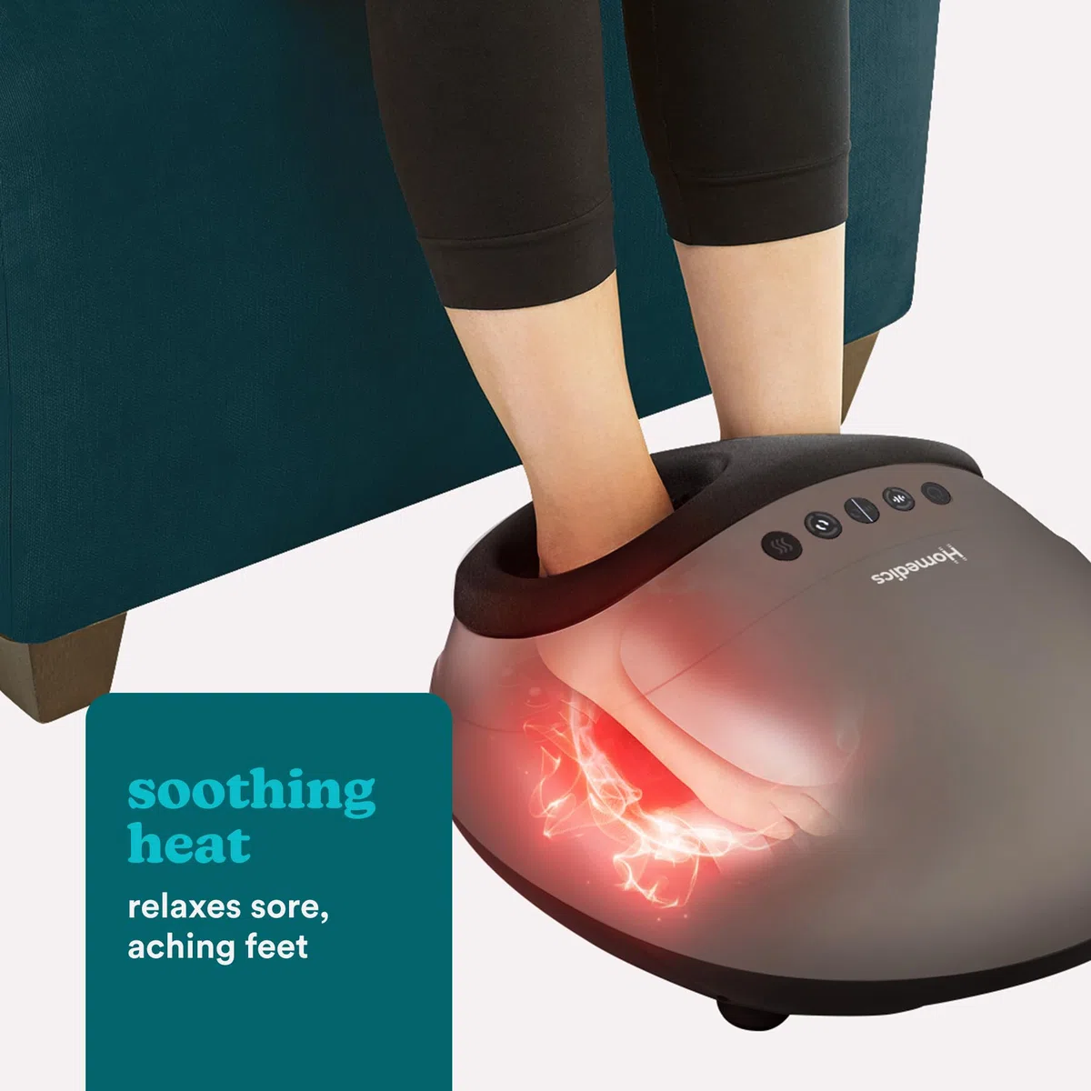 HoMedics Shiatsu Air Pro Shiatsu Appareil de Massage pour les Pieds – Appareil de Massage des Pieds Électrique avec Compression d'Air et Chaleur, Soulagement du Stress - Cadeau pour Femmes et Seniors
