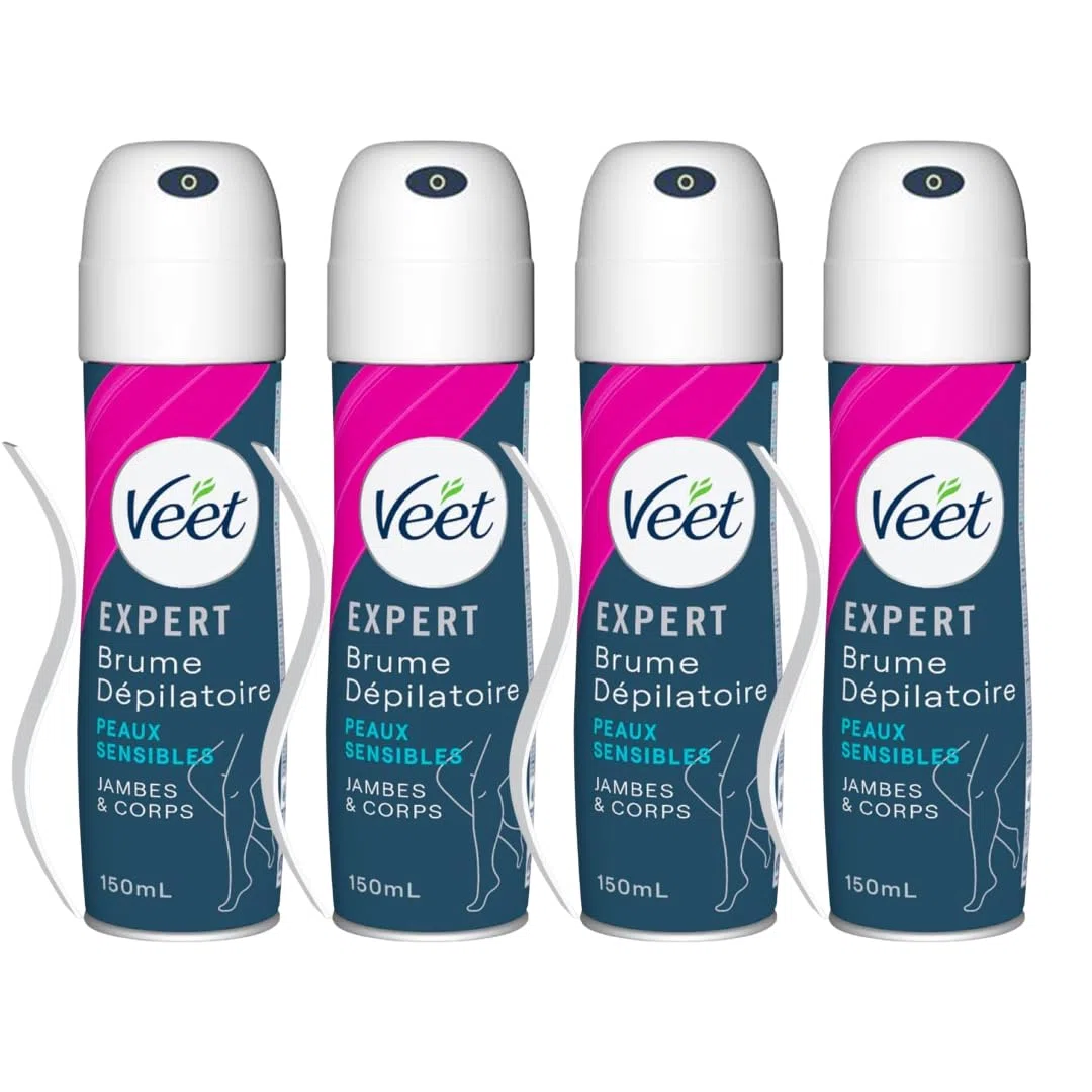 Veet Spray Epilation - Peaux sensibles - 4x150 ml