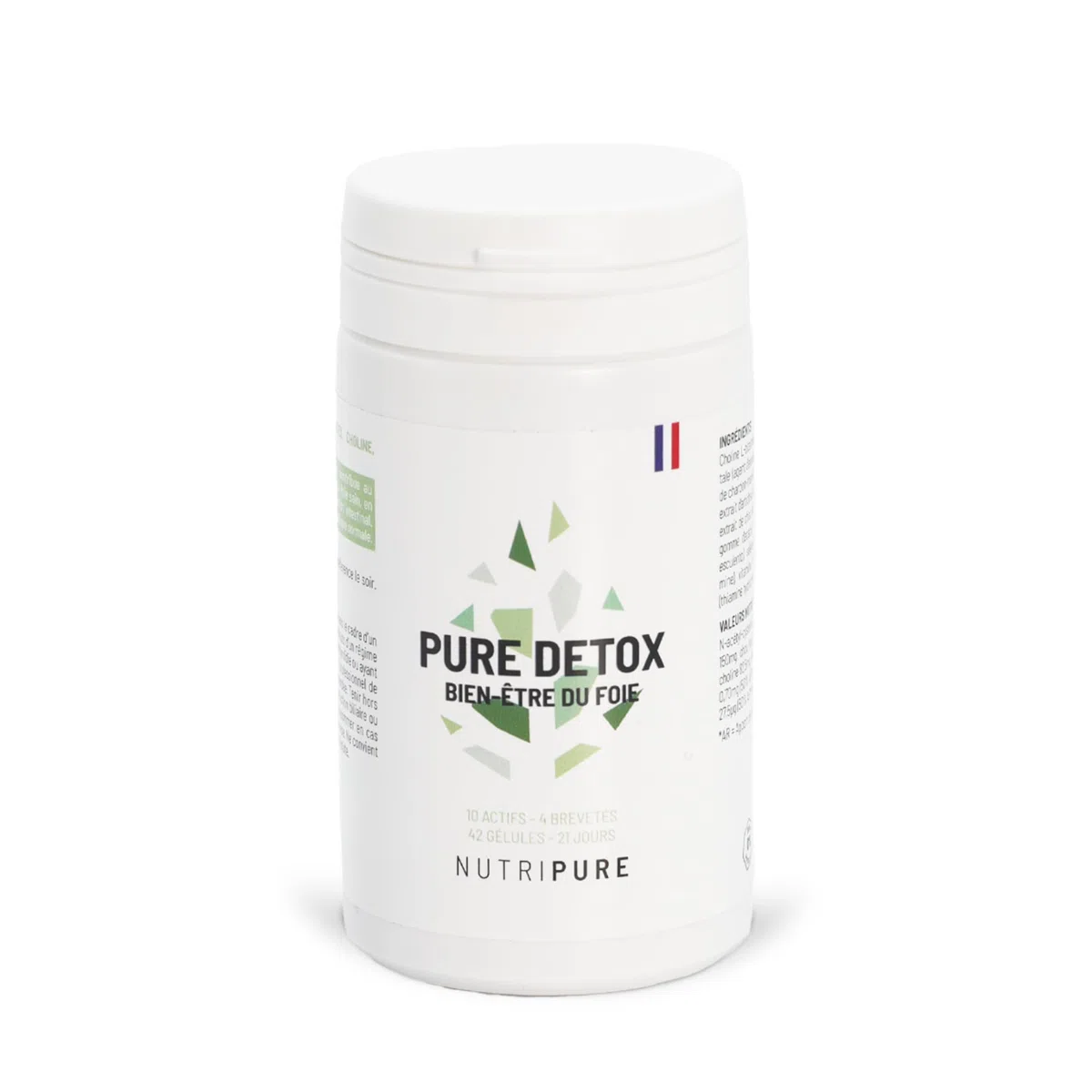 Nutripure | Pure Detox Foie | Soutien complet de la détoxification hépatique | 4 extraits brevetés (Chardon-Marie, Artichaut, Chou Kale, Choline) | Cure de 21 jours (42 gélules)