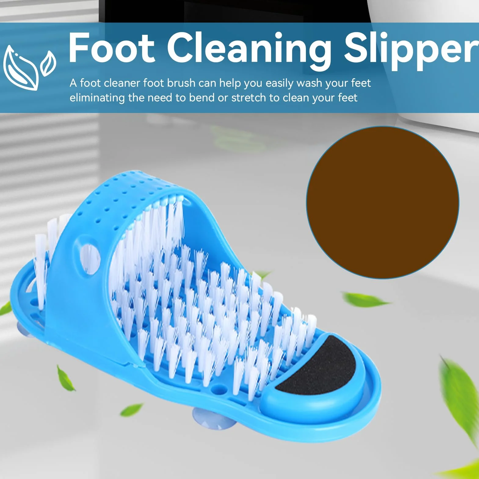 Brosse De Laveuse De Nettoyage De Pieds De Laveur De Pied De Douche Avec Ventouse, Nettoyant De Pied Douche Brosse Pied Douche Pour Coller Sur Le Sol Douche Spa Massage
