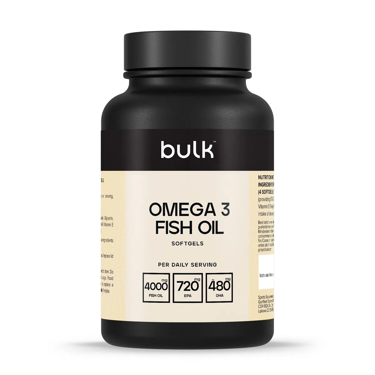 Bulk Gélules d'huile de poisson oméga 3, 1000 mg, paquet de 270, l'emballage peut varier