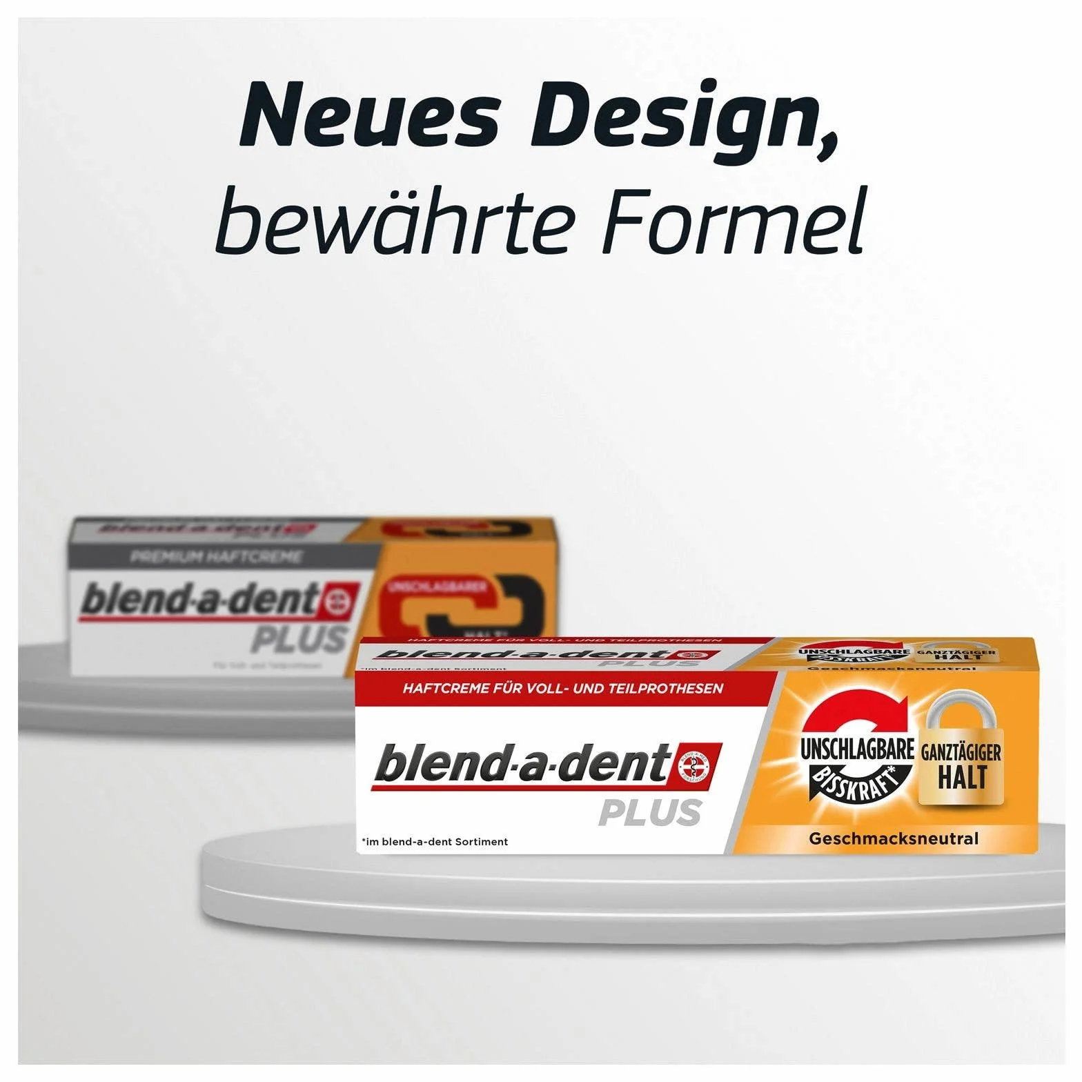 Lot de 3 flacons de crème adhésive Blend-a-dent Plus de 40 g - Sans goût - Duokraft