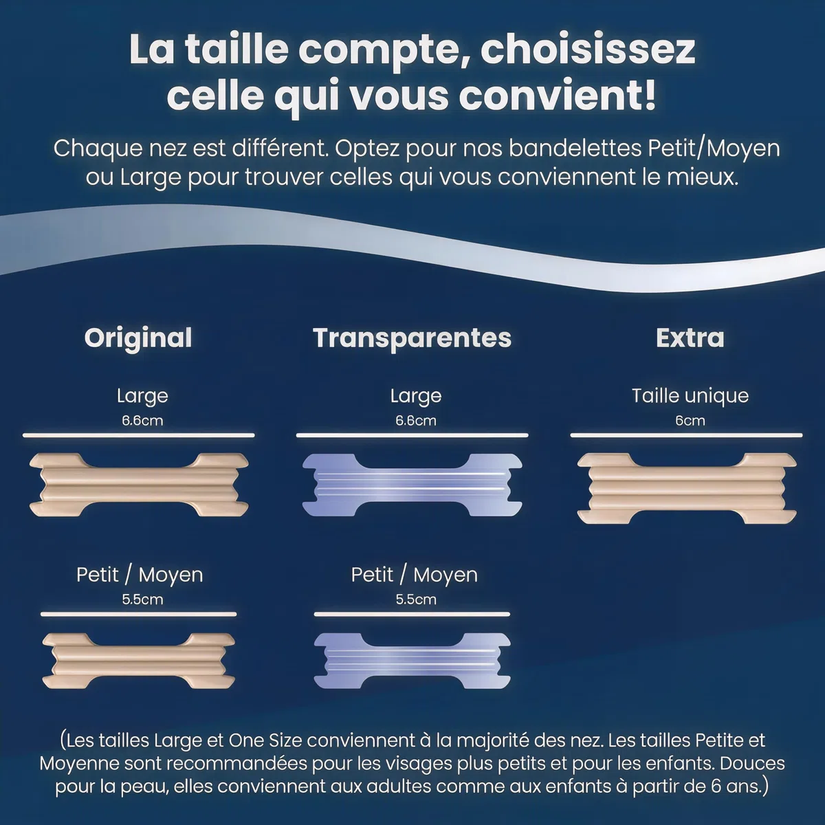 Breathe Right Original - Bandelette nasale - Taille Large - Sommeil : aide à réduire les ronflements - Rhume, allergies, sport : vous aide à mieux respirer - couleur peau, 30 pièces