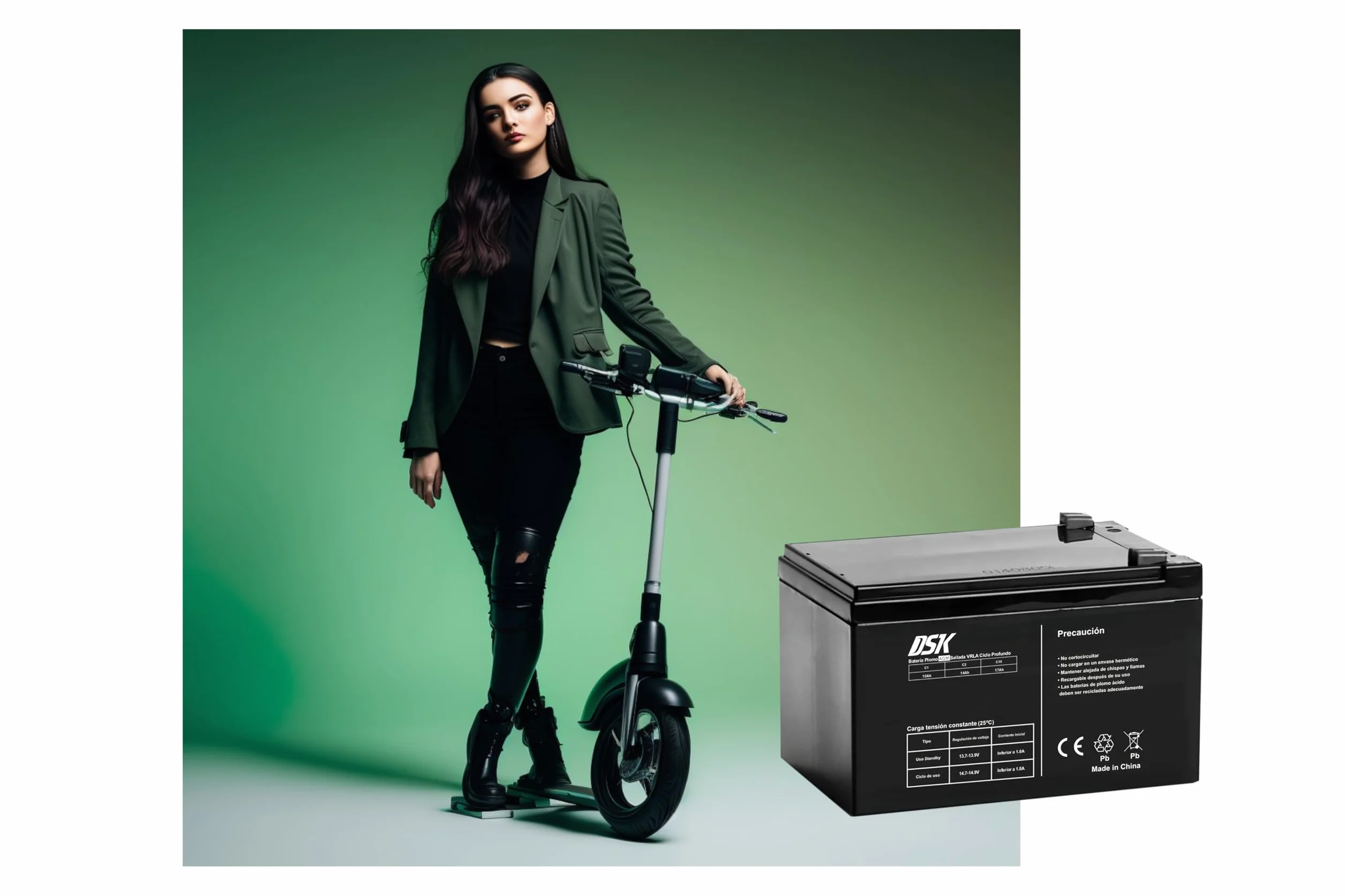 DSK 10364 - Batterie au plomb scellée AGM Gel 12V 12Ah. Idéal pour tout appareil de mobilité électrique. Prend en charge des cycles d'utilisation plus longs. S'il casse, le gel ne se renverse pas.