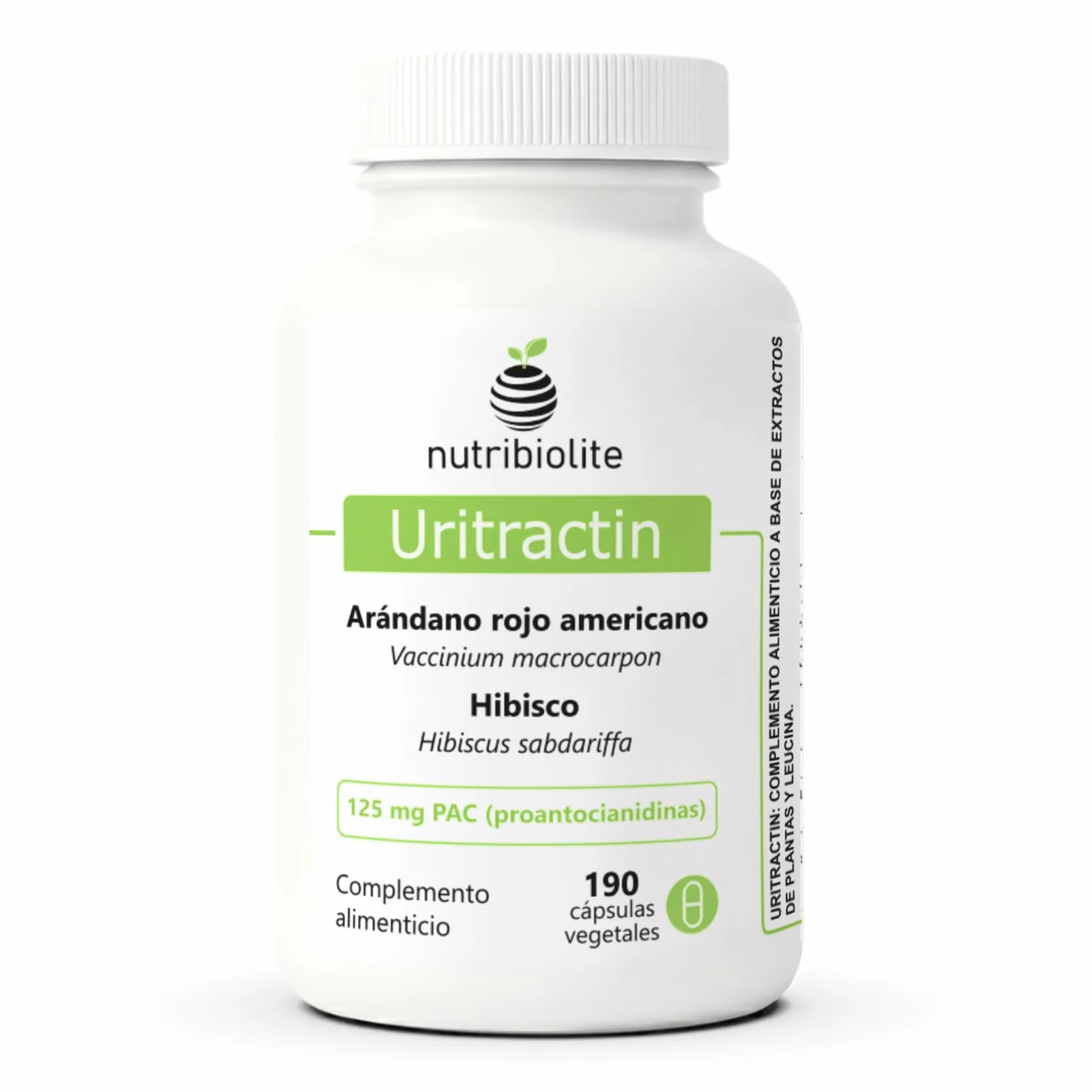 Canneberge gelules Cranberry avec Hibiscus 125 mg de PAC Proanthocyanidines - Confort Urinaire - 190 Gélules - Sans Additifs +6 Mois | Uritractin Nutribiolite