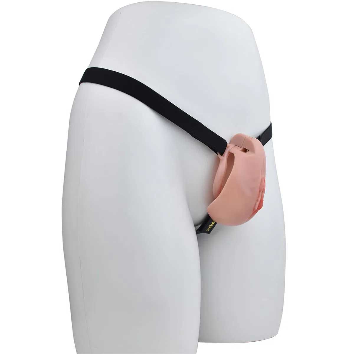 Sissy Chastity Cage Hommes avec Ceinture Réglable et 4 Anneaux Amovibles, Cage à Pénis en Résine 3D Jouets Sexuels pour le Bondage du Pénis, Design Léger et Respirant (Flesh)