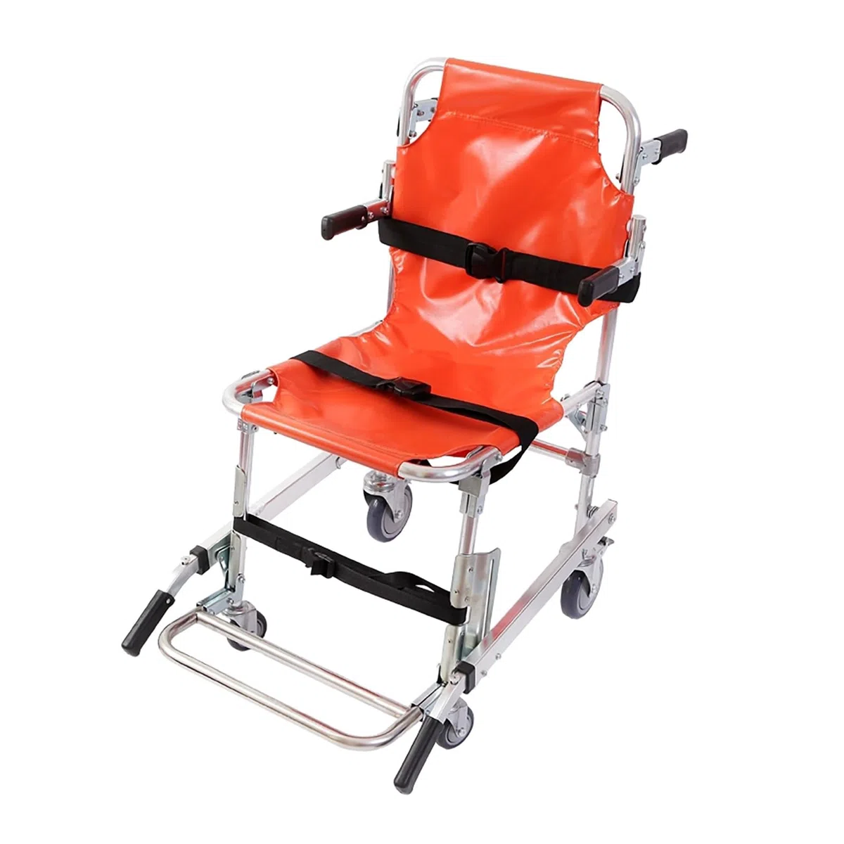 DadYa Chaise d'escalier en alliage d'aluminium – Légère et pliable pour ambulance, pompier, escalier médical avec boucles à dégagement rapide (orange)