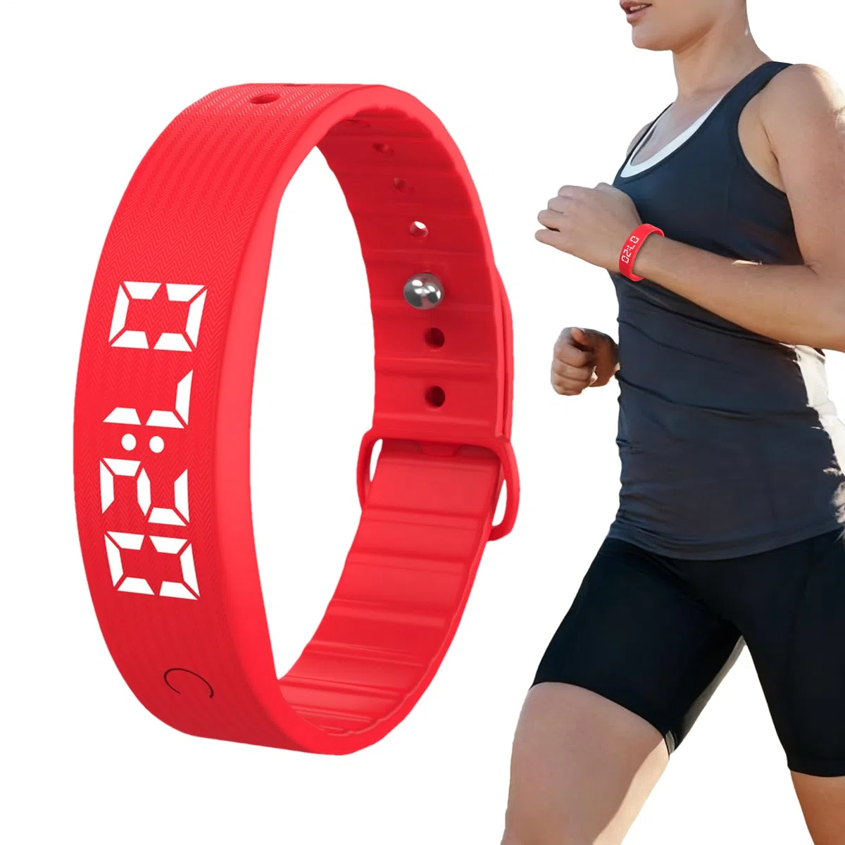 2. Bracelet d'alarme vibrant, bracelet silencieux, rechargeable par USB, avec 8 alertes personnalisées, fonction d'alarme discrète pour adultes, étudiants, voyage, maison, horloge, 24 cm