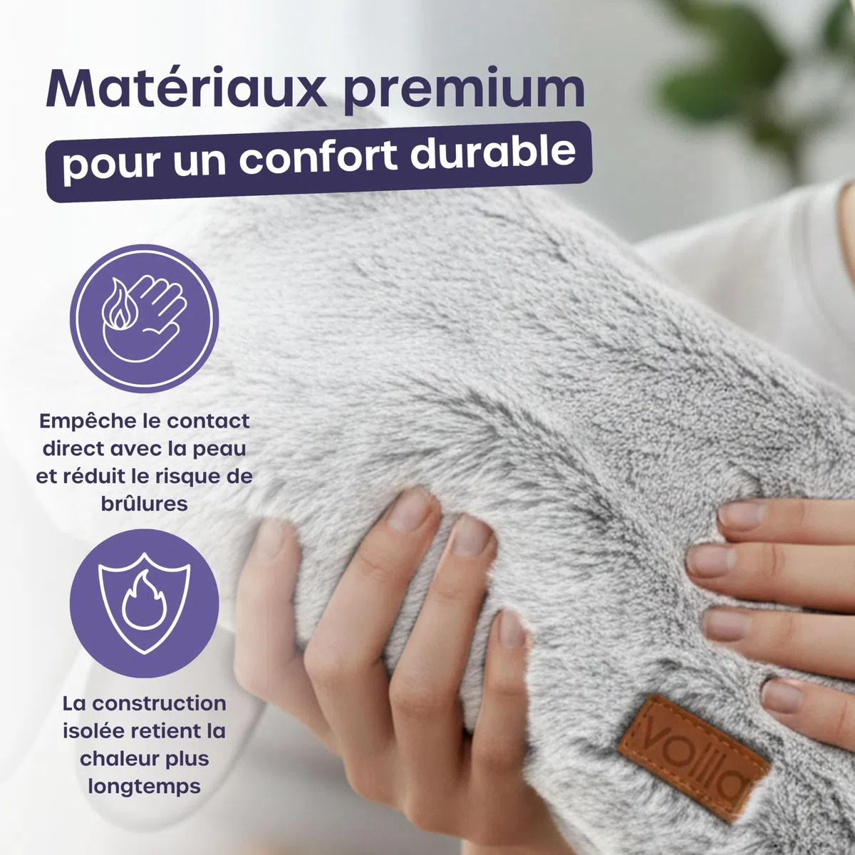 Bouillotte Ceinture d'Eau Chaude - 1,5L Ceinture Bouillotte de Luxe, Douce et Portable pour Soulager les Douleurs Menstruelles (Blanc)
