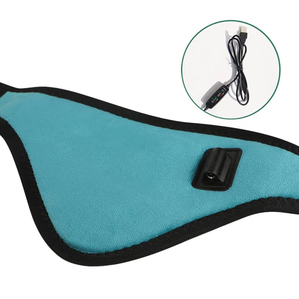 Minerve Cervicale Médicale Homme Femme Minerve de Cou USB Chauffage à Trois Température Couvre Cou Chauffant Collier Cervical Réglable pour Voyage Voiture Bureau 52 x 13,7 CM Vert