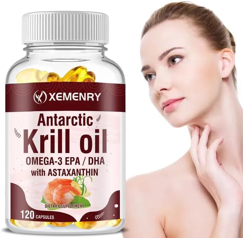 Huile de krill antarctique 2000 mg (120 gélules) avec suppléments d'oméga-3 EPA, DHA et astaxanthine