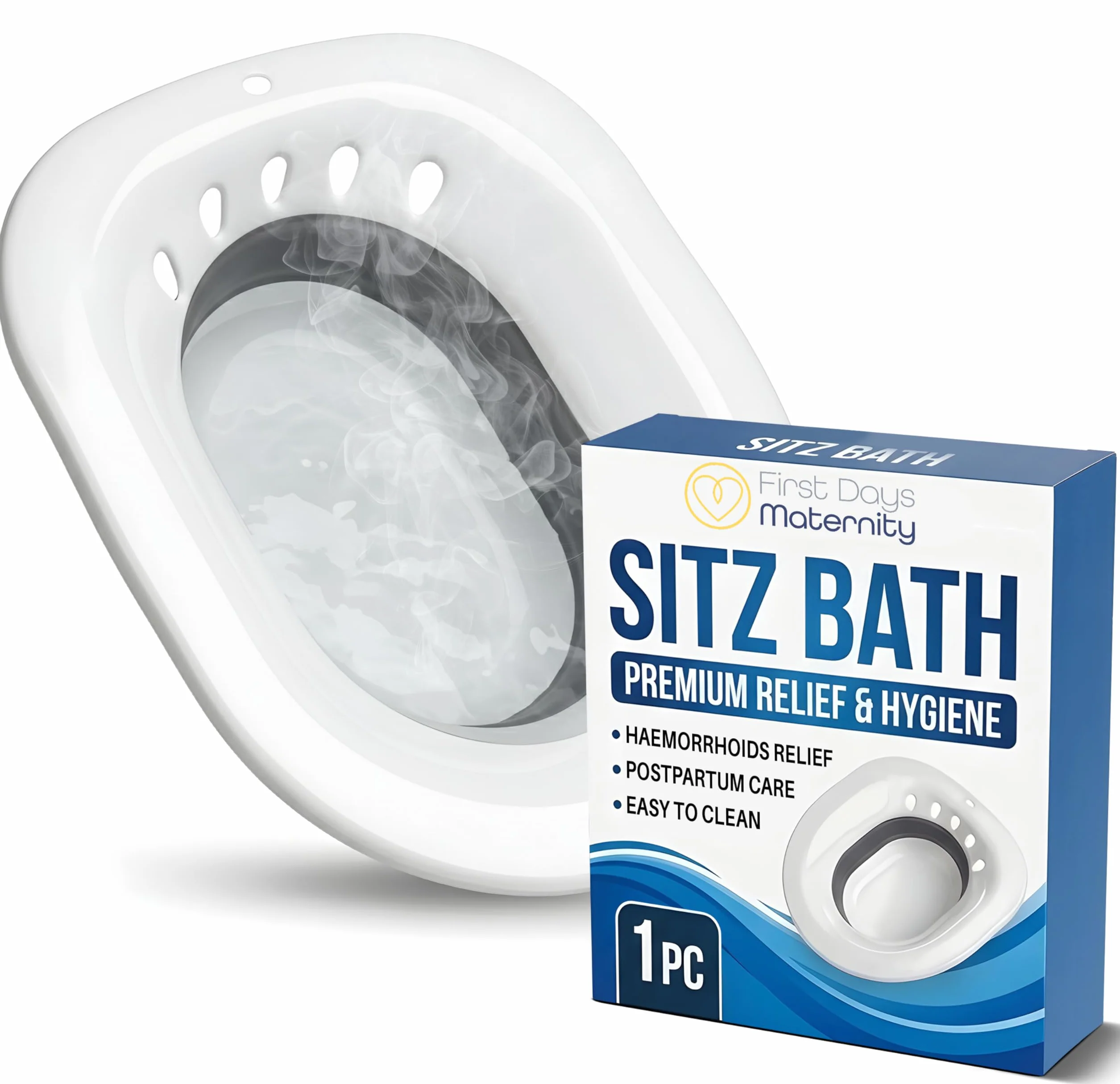 First Days Maternity - Sitz Bath - bain de siège- pour le post-partum - apaiser les hémorroïdes et les points de suture