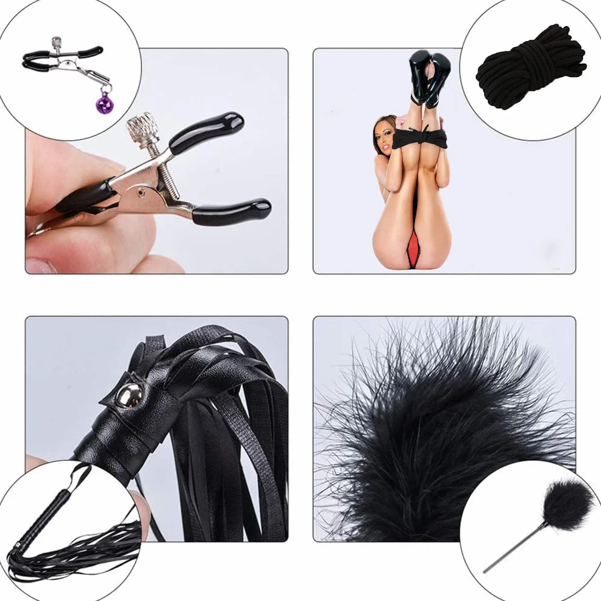 Kits de Bondage SM Sex Restraints Erotique 27 Pièces Fetish Cuir Sex Toys SM Crazy Game avec Menottes et Plug Anal Grossier Parfait Sex Toys Érotiques pour Couples