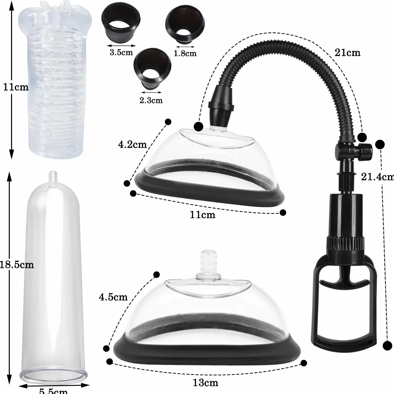 Multifonction Pompe à Pénis avec Pompe à Vide Clitoris, Suceurs pour Mamelon, Pompes Jouet sexuel pour Homme Femme Couples, Masturbateurs masculins Sextoyse Couple Plaisir