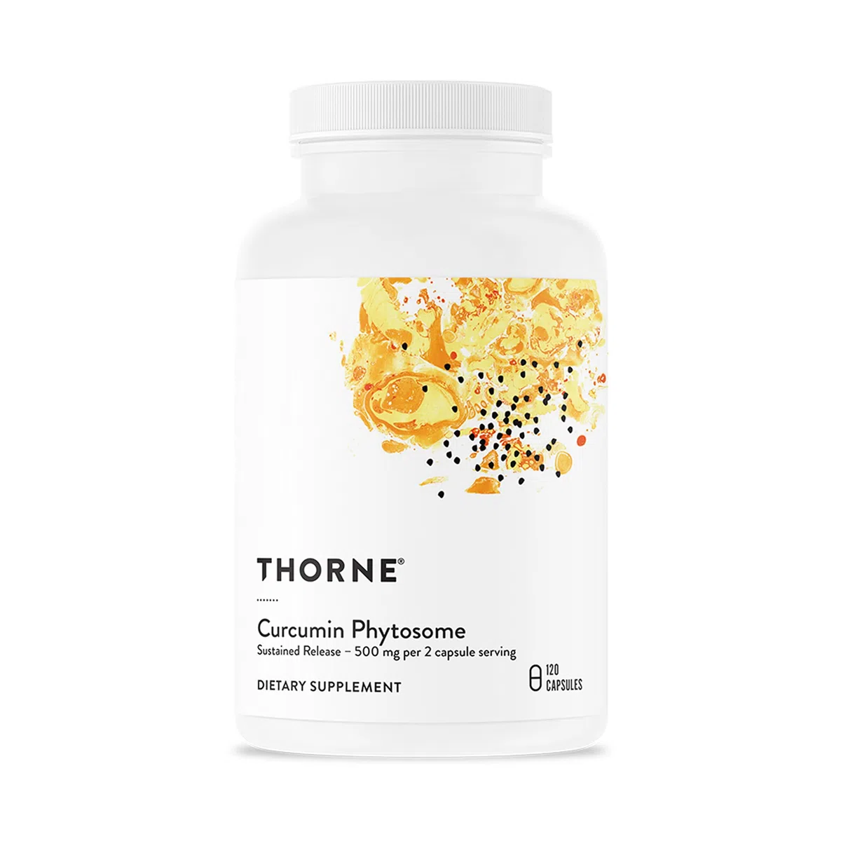 Thorne Curcumin Phytosome 500 mg (Meriva) - Curcumine à Libération Prolongée, Haute Absorption - Soutient une Réponse Inflammatoire Saine dans les Articulations et les Muscles - 120 Capsules
