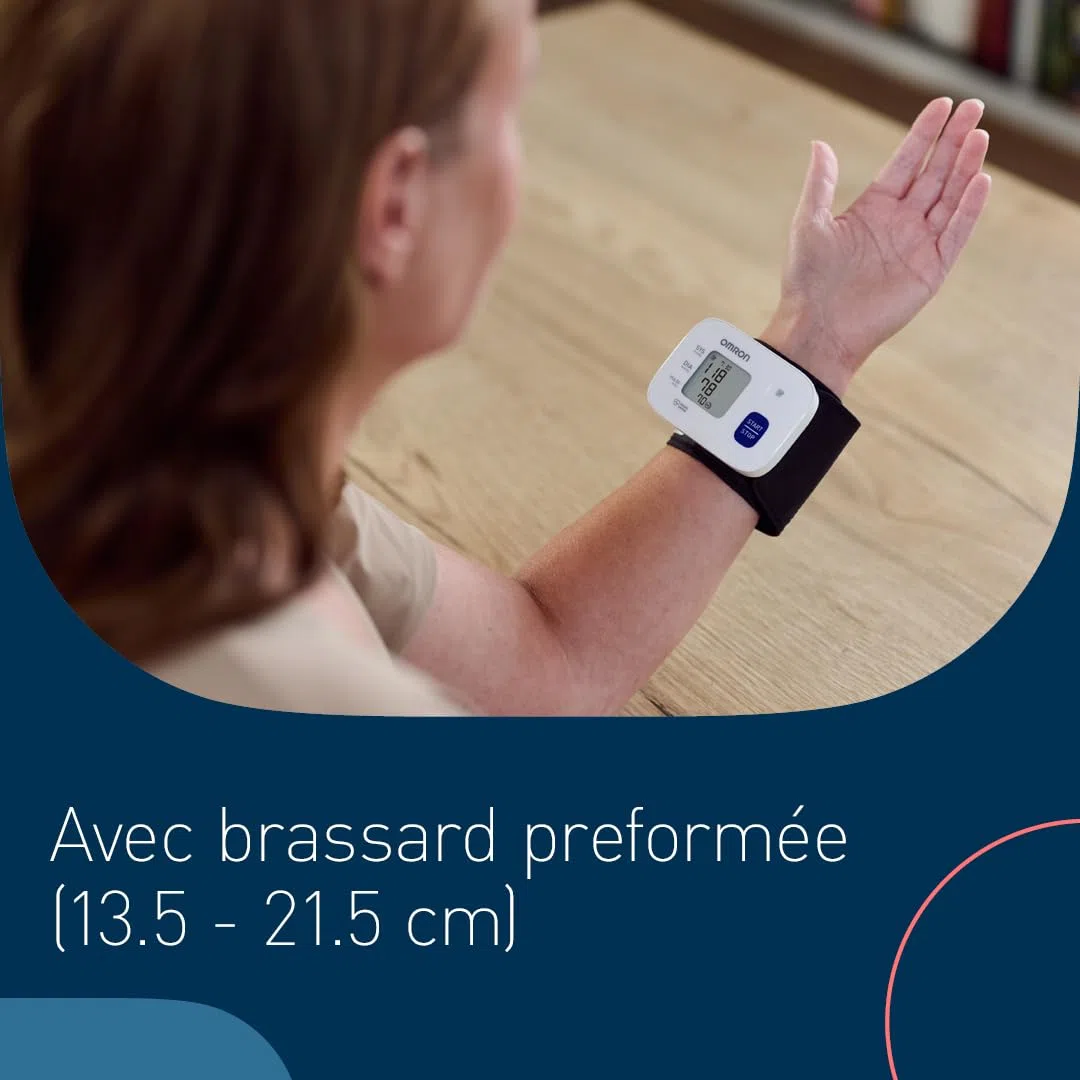 OMRON RS1 Appareil tension artérielle automatique poignet – Tensiomètre poignet portable, pour une utilisation à la maison ou en déplacement – Validé cliniquement – Bracelet réglable 13,5 – 21,5 cm