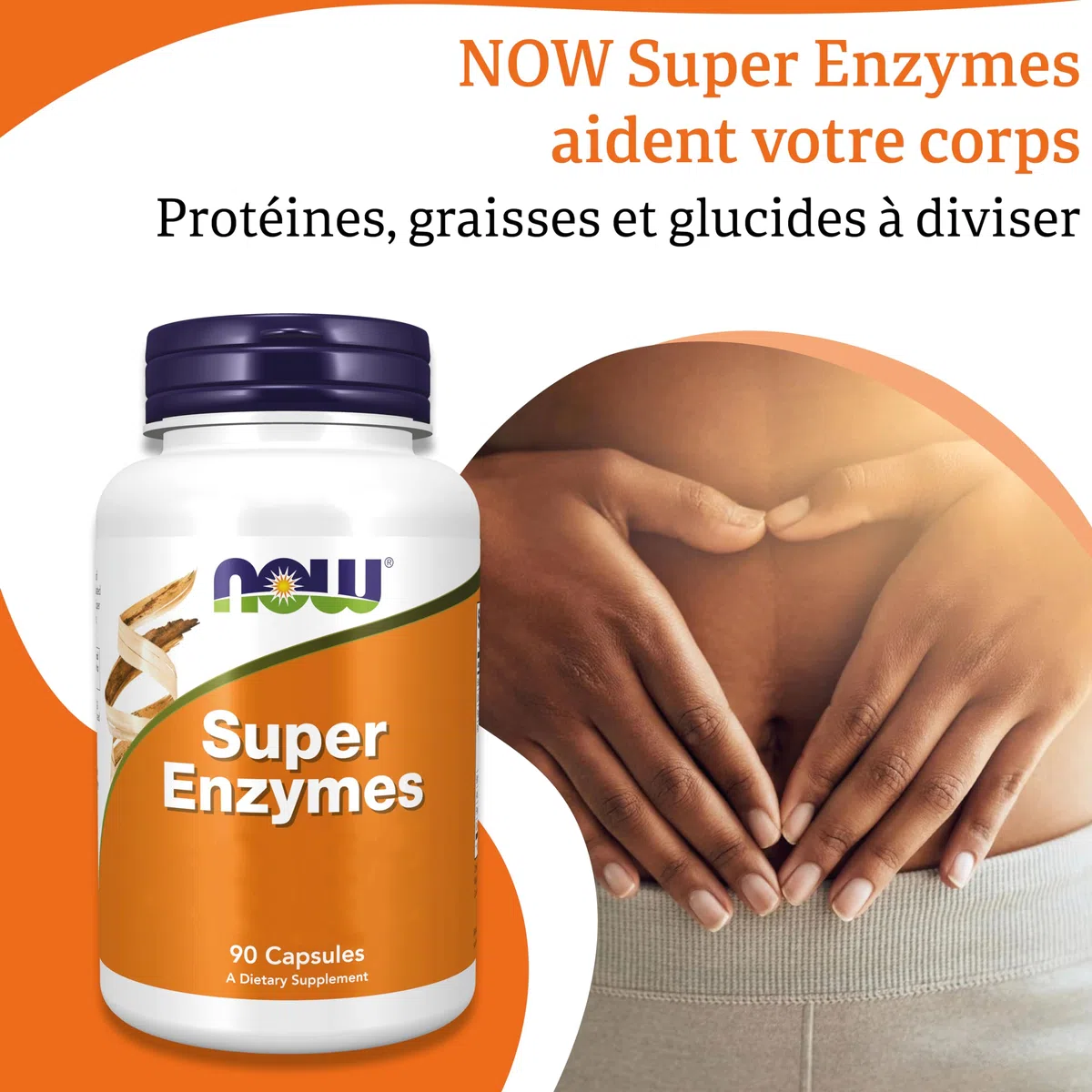Now Foods, Super Enzyme, 90 Capsules, Testé en Laboratoire, Hautement Dosé, Sans Gluten, Sans Soja, Sans OGM