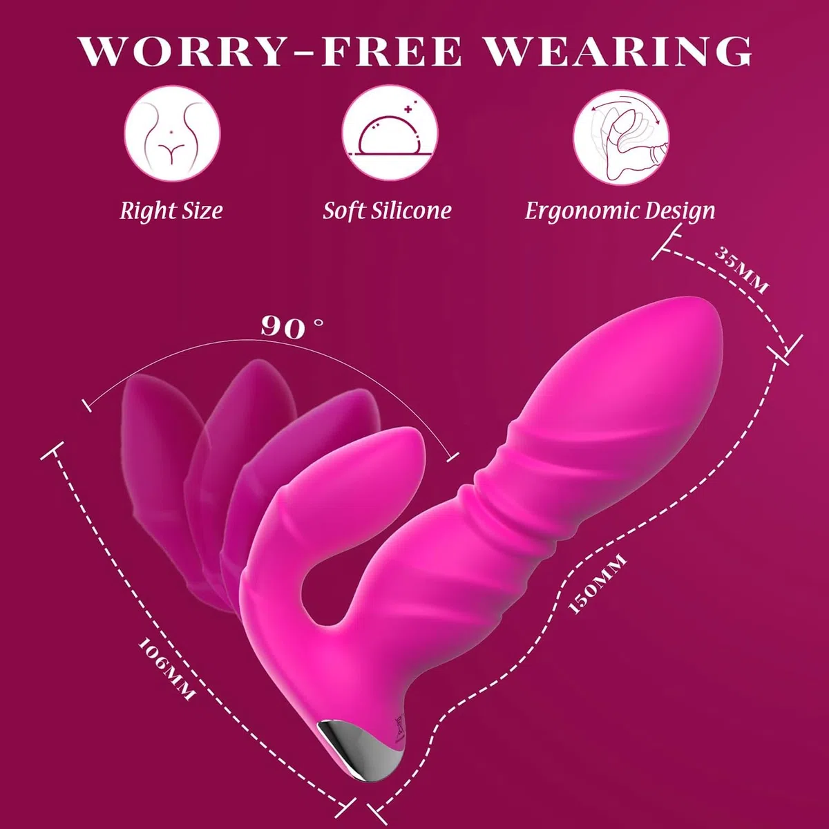 Vibromasseurs Feminin à Distance, Sextoyse Femme Clitoridienne Gode Vibro-masseur va et vient Poussée/Vibration à 9x9 Fréquences, Sex Toys Couple Vibro Vibrateures Stimulateur Oeuf Vibrant