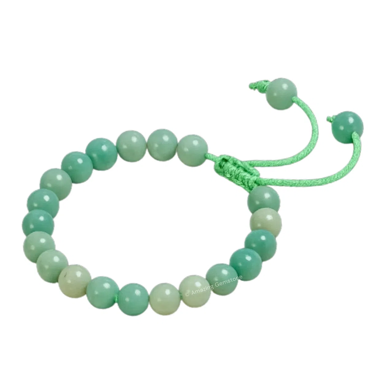 Bracelet en Amazonite – Bracelet en cristal de guérison pour femmes et hommes, pierre précieuse naturelle – Cadeau idéal pour l'équilibre et la guérison des chakras (réglable)
