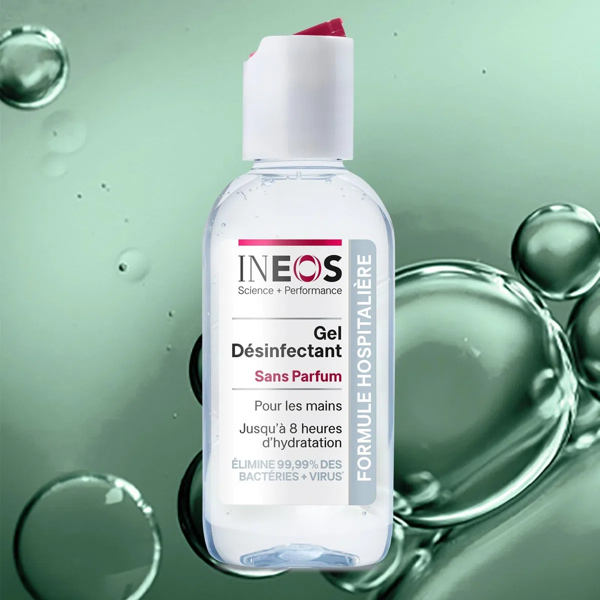 INEOS Hygienics - Gel Hydroalcoolique de Poche (50 ml) - Désinfectant pour les Mains - Formule Hospitalière, Efficace contre 99,9% des Virus et des Bactéries