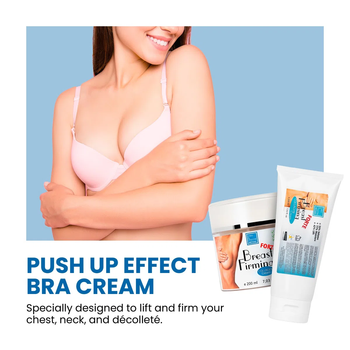 Crème Remonte Sein Forte Poitrine Creme Raffermissante Corps Cou et Décollète Collagène et Fenugrec Raffermir Lifter Augmenter Push-Up Seins et Fessier 500 ml