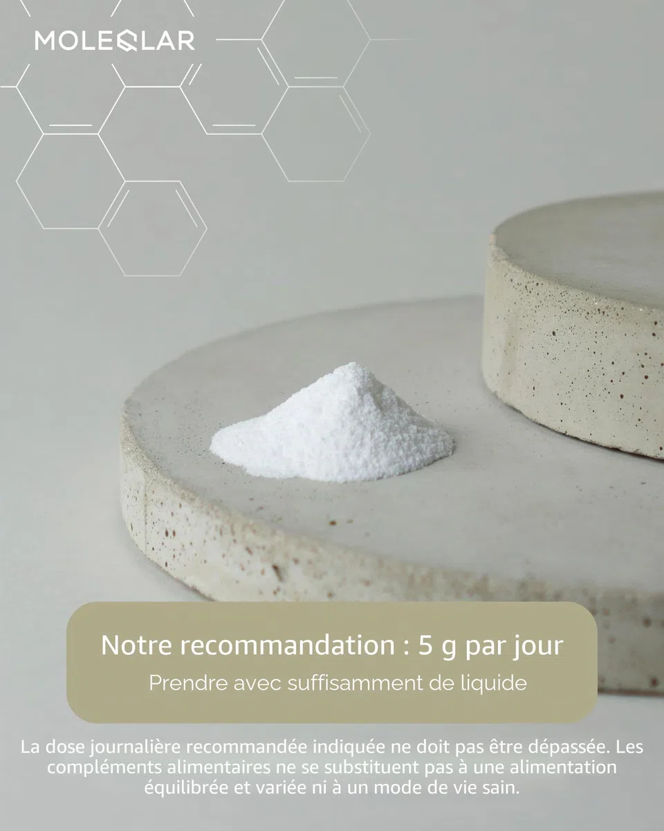 MoleQlar Myo-Inositol Poudre 300 g, Complément Alimentaire 5 g d'Inositol par Dose, Texture Fine Facile à Mélanger ou Mettre en Gélules, Usage Quotidien Pratique et Simple, 60 Capsules à Consommer