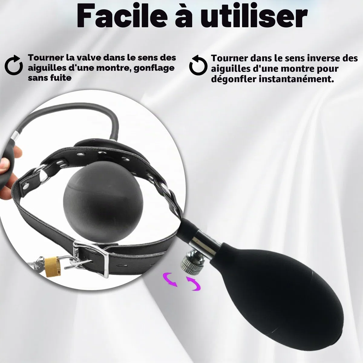Godemichet Gag Écarteur de bouche pour sexe fétiche Bâillon Sex SM Femme Bdsm Godemichet Bâillon Bouche Grand pour Bondage Bâillon de Pénis Self Bondage Bâillon Bouche Gonflable Bdsms Jouet Extreme