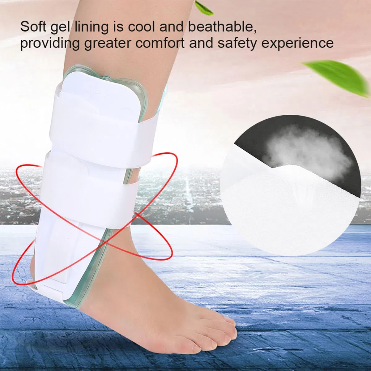 Air Gel Protection la Cheville Entorse la cheville Attelle Stabilisateur la cheville réglable Botte pour Chevillere Entorse de Contrainte