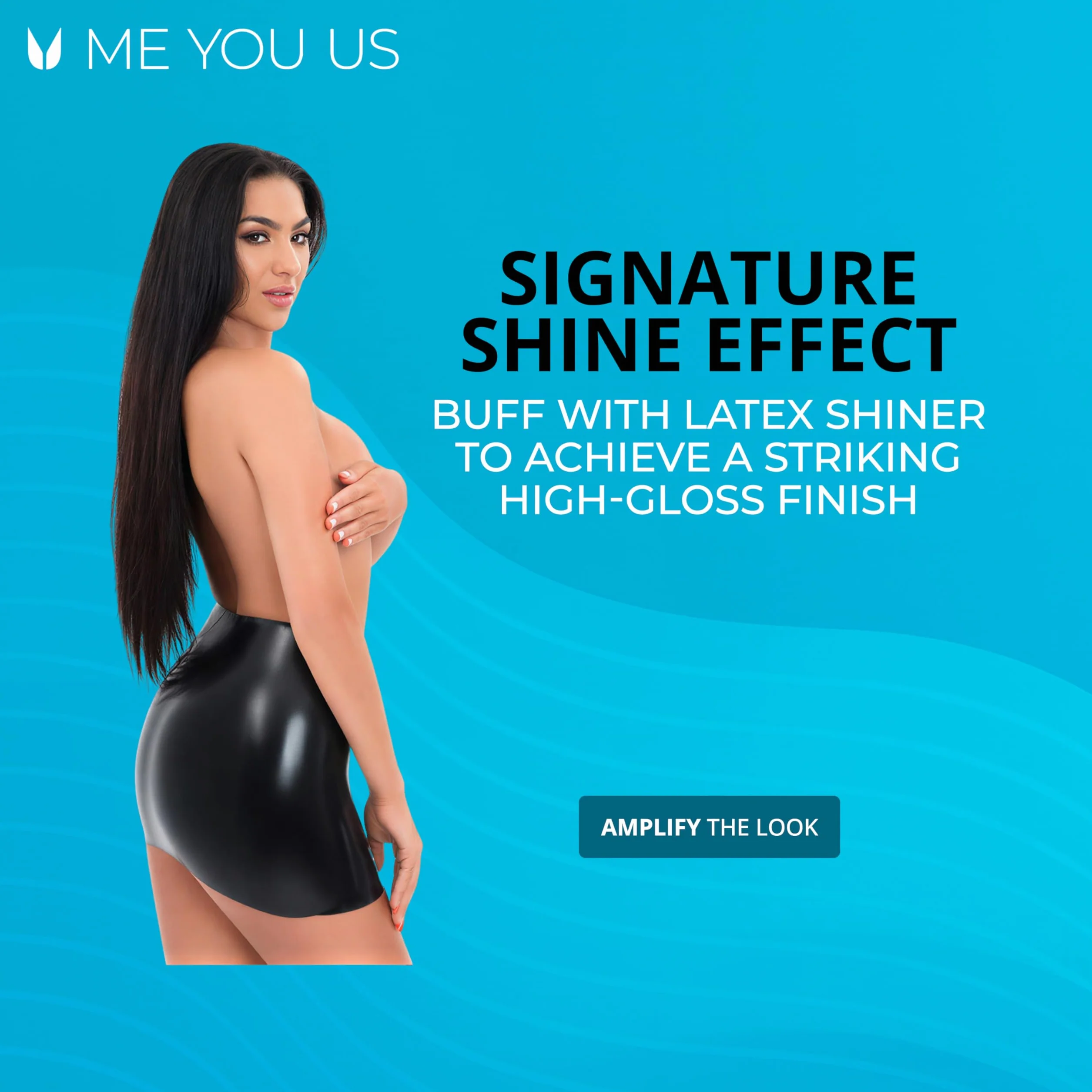 ME YOU US - Mini jupe en latex – Tenue fétiche en latex – Noir (S (36-38))