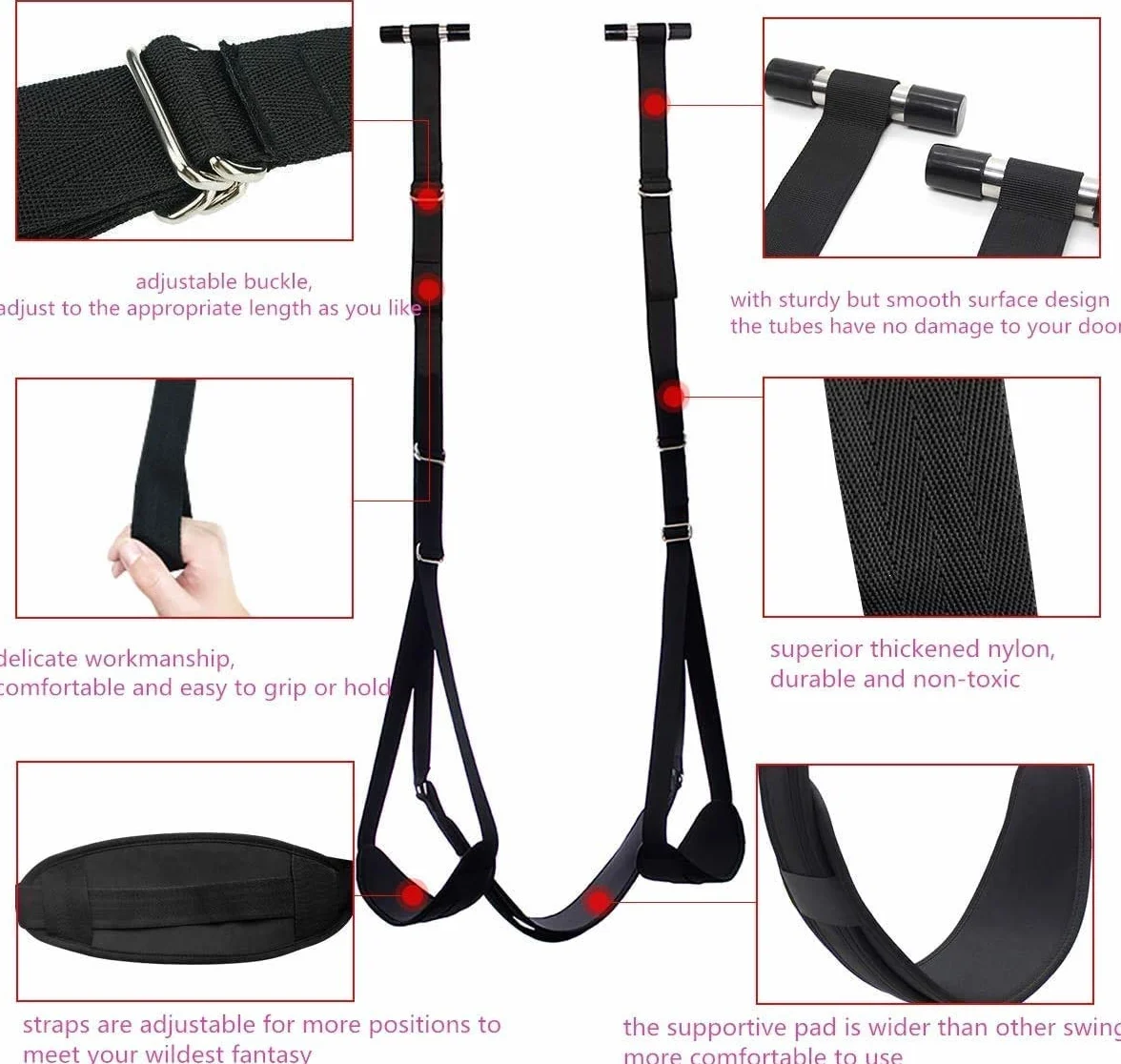 Accessoires Jouet Ṣéx Swing Coussin de siège Femme Sangles en Nylon pour Un Confort Objet Balançoire à Suspension épaissie, Harnais de Yoga Gσ6Ch3