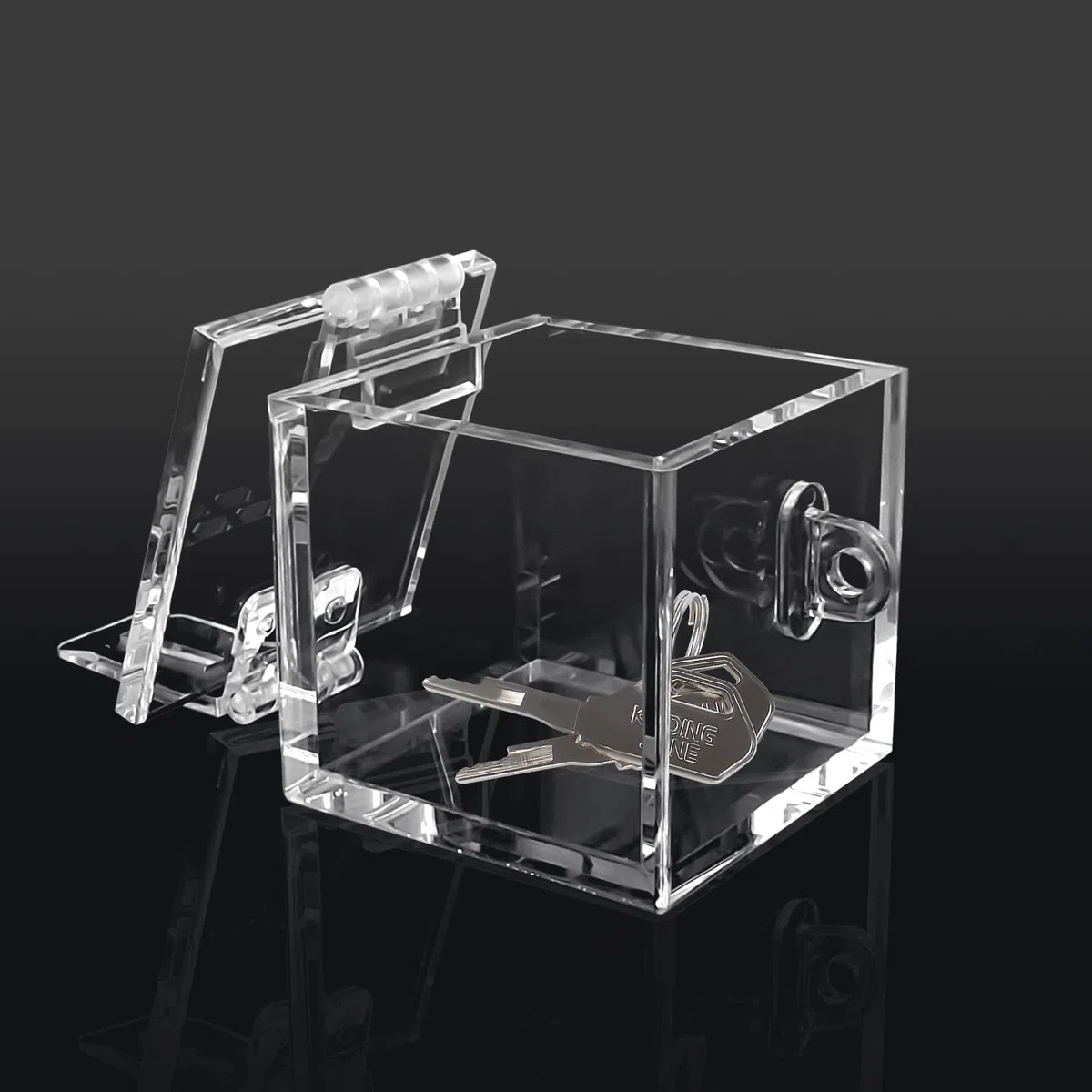 MFMYEE Coffre-fort à clés pour cage de chasteté BDSM, porte-clés de chasteté transparent, boîte acrylique pour jeu de chasteté, jouet sexy multifonctionnel avec verrou anti-infidélité (Transparent)