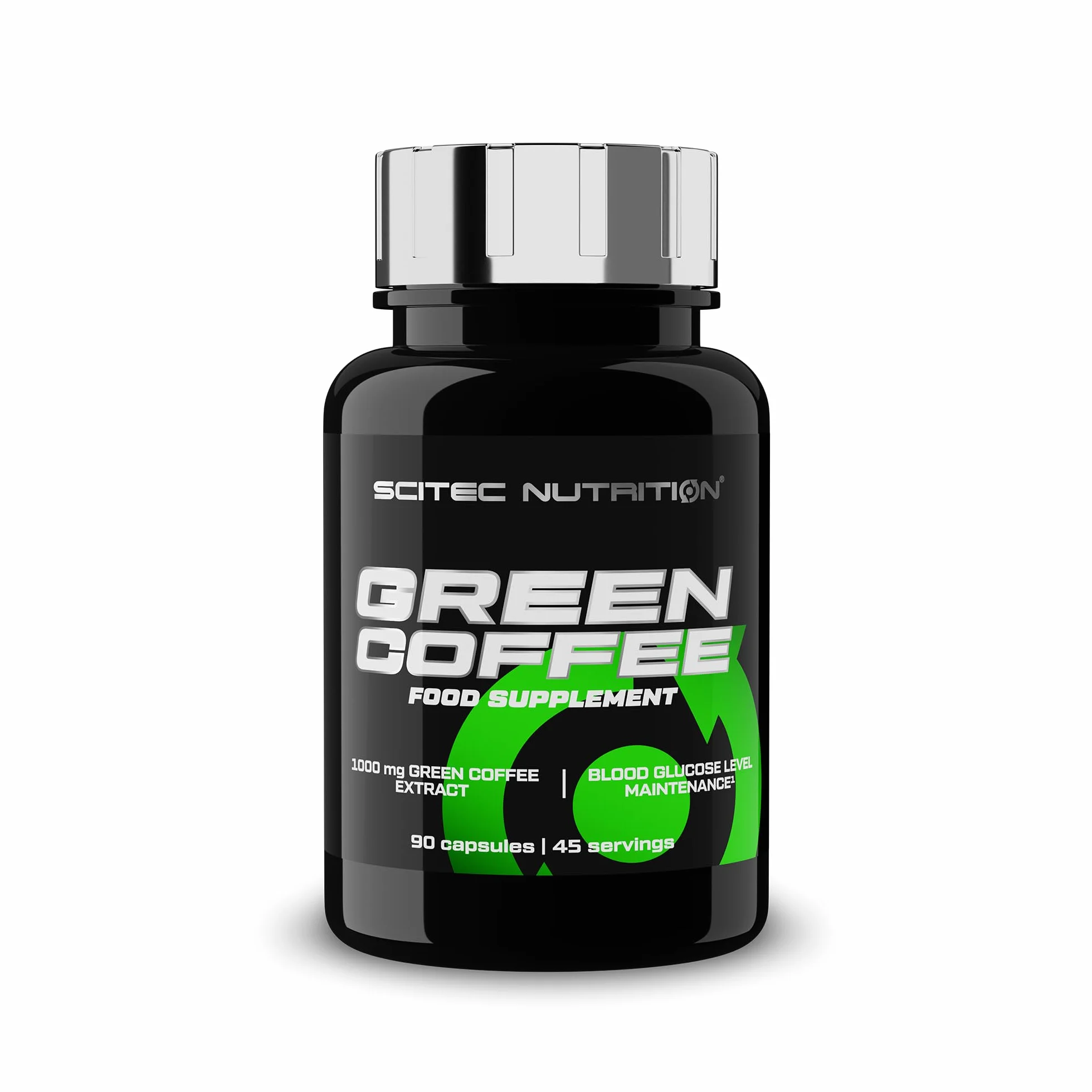 Scitec Nutrition Green Coffee - Soutien Métabolique avec Acide Chlorogénique, Thé Vert, Caféine, Chrome, Choline et Iode - Gestion de la Thyroïde et des Lipides - 90 Capsules