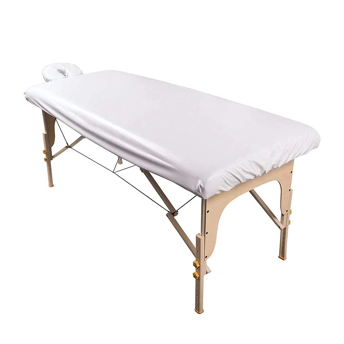 ForPro Wasserdichtes Spa Behandlung Massagelaken Set, weiß, maschinenwaschbar, für Massageliegen, inkl. Massage-Spannbetttuch und Massage-Gesichtsauflage