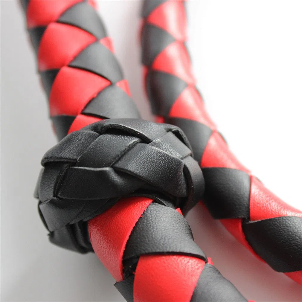 cuir longue 140 cm, cravache-fouet Cravache tressé S & M Bondage Flogger avec extrémités häng Bague Cosplay Sex Toys Accessoire pour BDSM