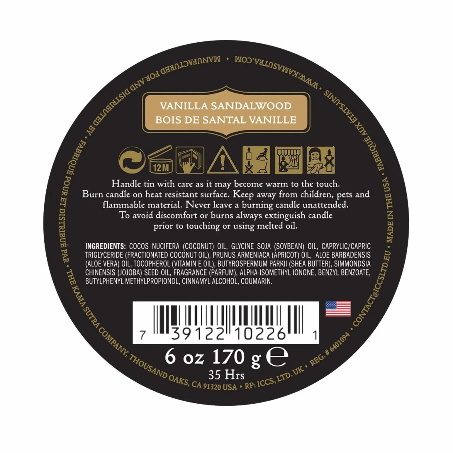 Kamasutra Bougie de Massage Sandalo 170 g