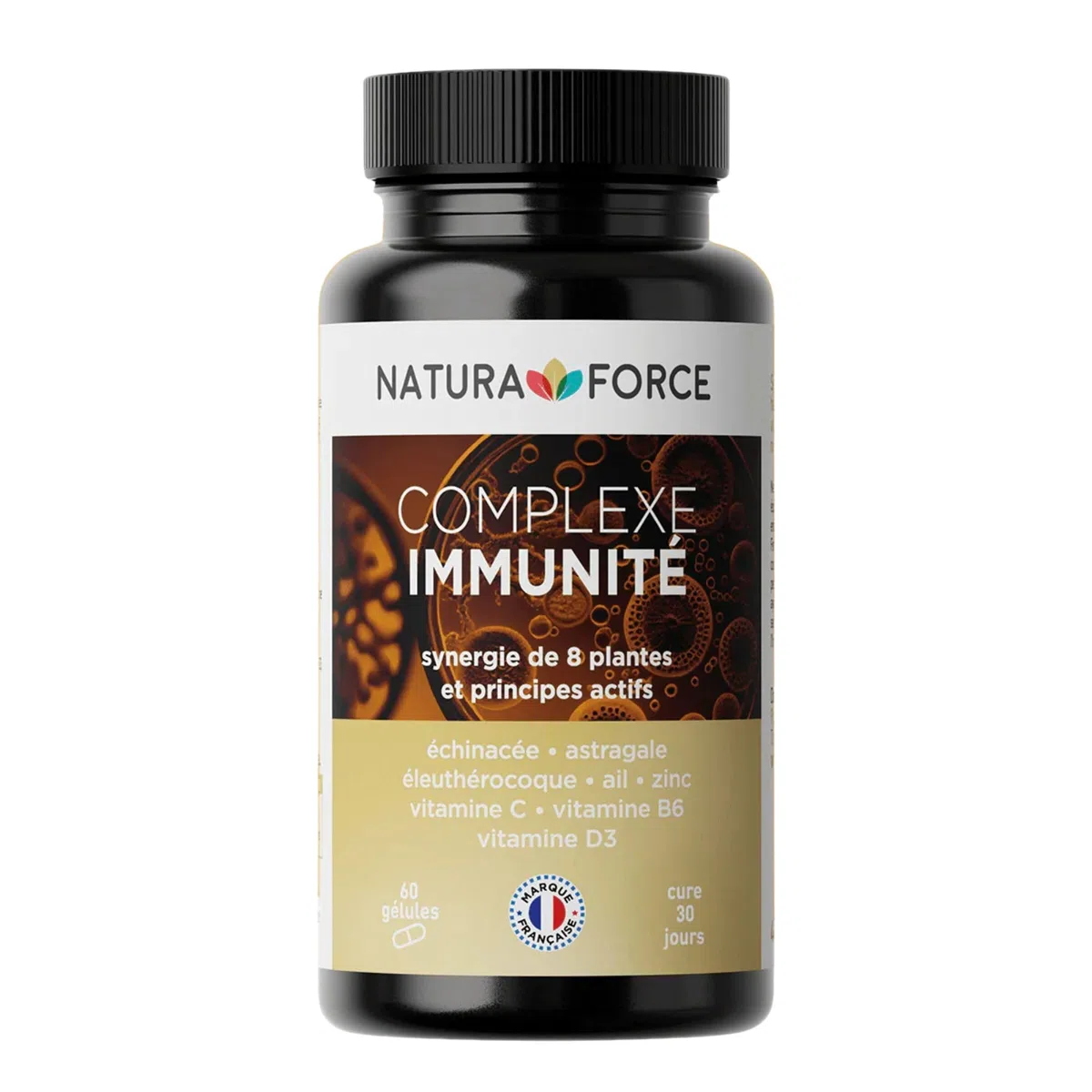 Complexe Immunité - Synergie de plantes adaptogènes_Défenses naturelles de l'organisme_Augmente les niveaux d'énergie et aide à réduire la fatigue_Boîte de 60 capsules, paquet de 1