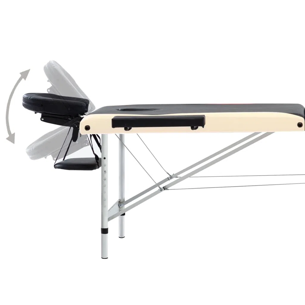 Générique Table de Massage Pliable 3 Zones Aluminium Noir et Beige,Santé & beauté,Hygiène personnelle,Massage & Relaxation,Tables de Massage,Noir,17.1 KG,110237