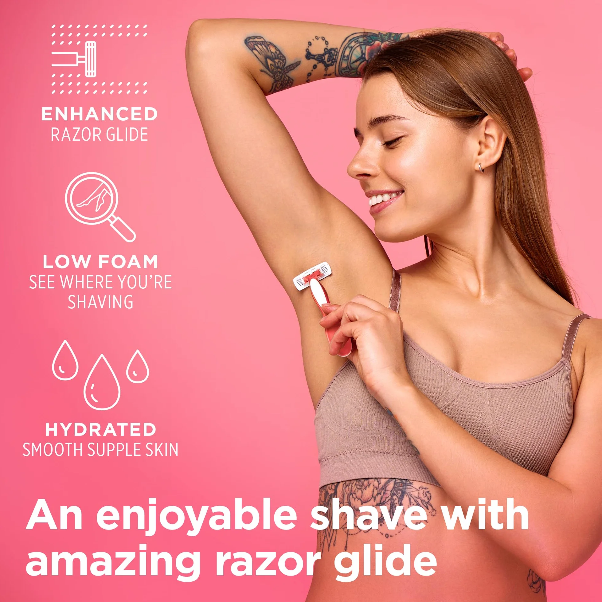 Queen of Ooh la la! Duo Gel de Rasage pour Femmes, Peau Sensible, Crème Hydratante, 4 x 150ml, Coco & Vanille, Vegan