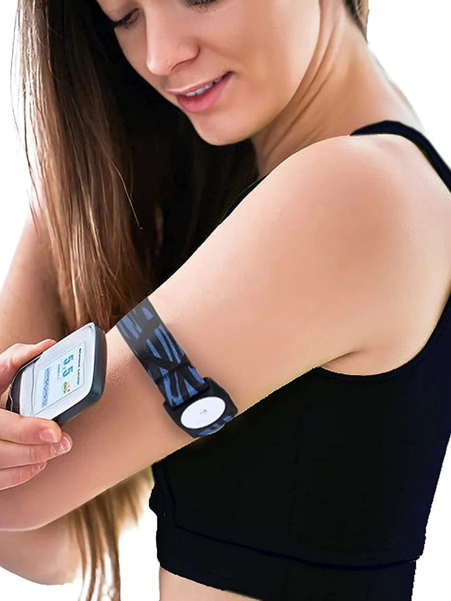 Brassard pour capteur Freestyle Libre 2. Bande de maintien élastique pour diabétique CGM FSL - Dia-Style