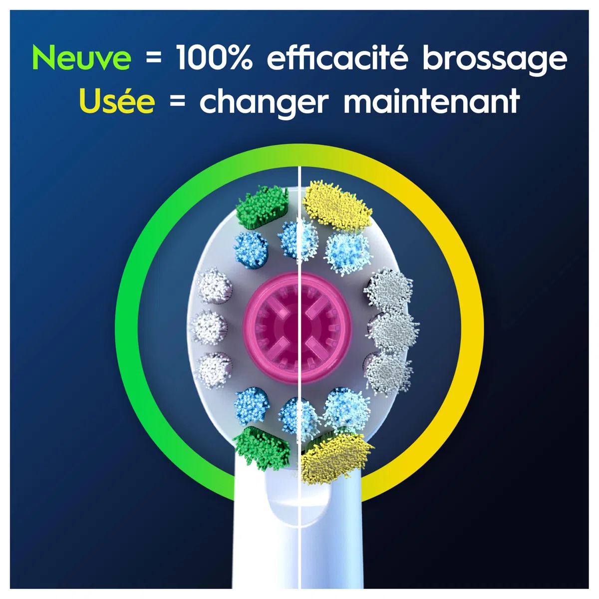 Oral-B Brossettes de Rechange 3D White, lot de 12, Blanches – Recharges Brosse à Dents Électrique Pro, Blanchiment avec une Coupelle de Polissage, Emballage en Carton