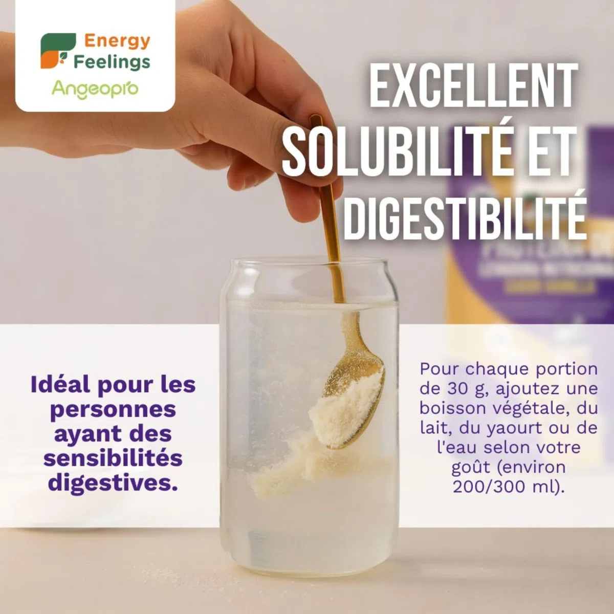 Energy Feelings Protéine Végétale de Levure Nutritionnelle 80%, Vegan Protein Powder, Protéine en Poudre Goût Neutre Sans Sucre Ajouté et Sans Lactose pour Musculation, Naturelle, 1kg