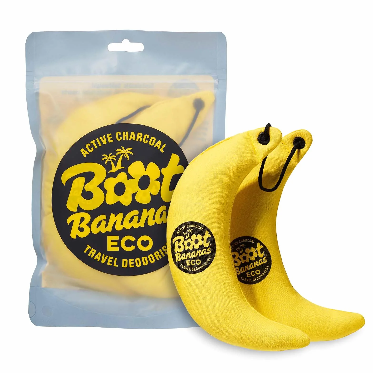 Boot Bananas Eco Travel Désodorisants de voyage – Désodorisants au charbon actif sans parfum pour chaussures, gants et sacs malodorants, légers, compostables, réutilisables – Dure jusqu'à 12 mois